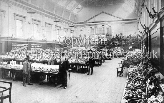 Agricultural show in the Corn Exchange, Market Square, Northampton. c.1890’s